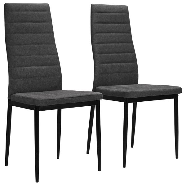 vidaXL Esszimmerstühle 2 Stück Dunkelgrau Stoff (Polyester), 246179