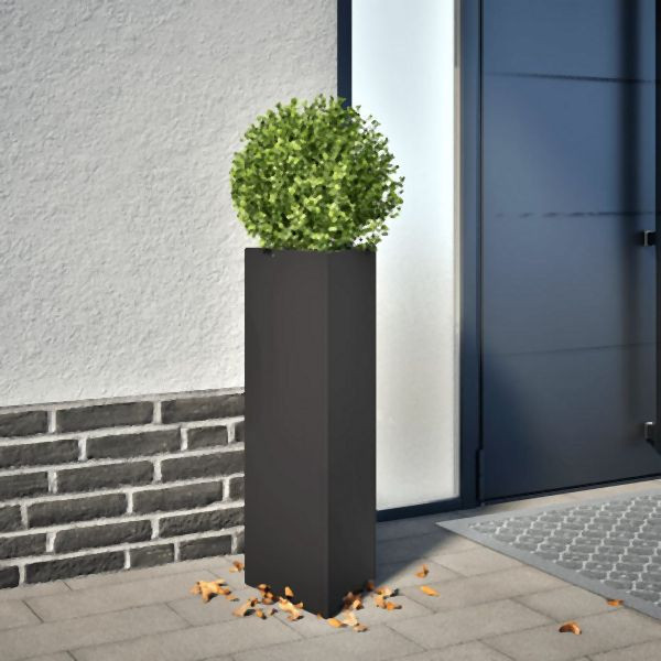 vidaXL Pflanzkübel 2 Stk. Schwarz Dreieckig 30x26x75 cm Stahl, 851144