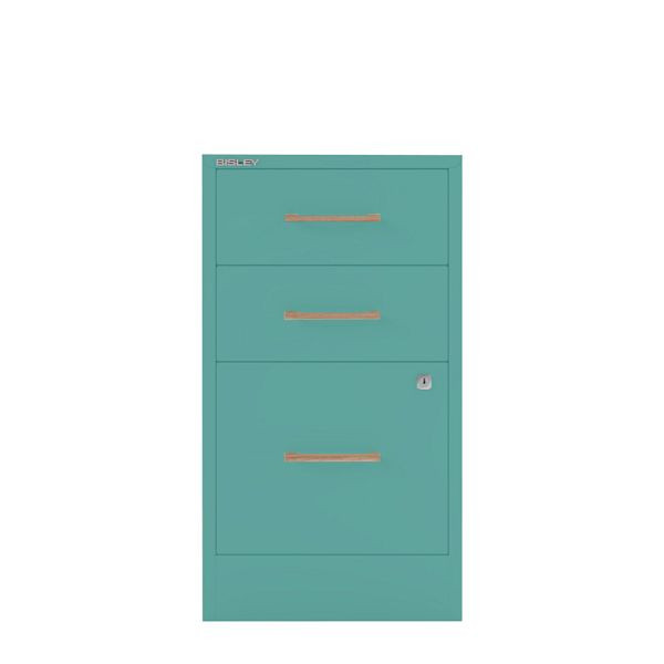 Bisley Home Filer, 2 Universal-, 1 HR-Schublade, Eichengriff, 659 aquamarin, PFA3OH659