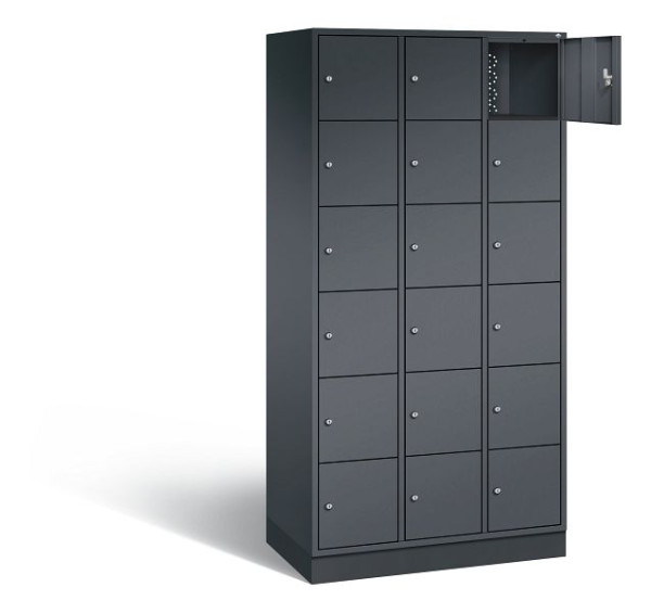 C+P Schließfachschrank Intro, H1950xB920xT490mm, Farbe: Schwarzgrau, 8670-301 S10079