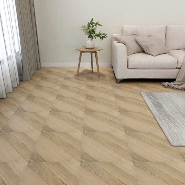 vidaXL PVC-Fliesen Selbstklebend 55 Stück 5,11 m² Braun Gestreift, 324680