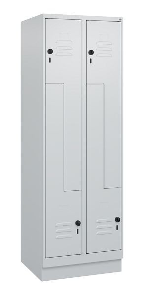 C+P Z-Spind Classic PLUS, Sockel, 4 Abteile, 1800x600x500mm, 7035/7035, Drehriegel, 0800237-204 S10009