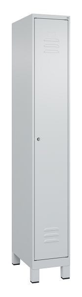 C+P Umkleidespind Classic PLUS, Füße, 1950x300x500mm, 7035/7035, Zylinderschloss, 080010-10 S10024