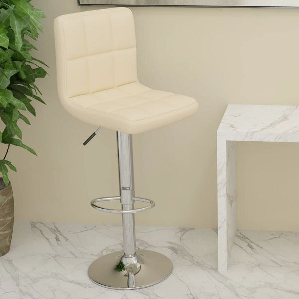 vidaXL Barhocker Creme Kunstleder, verchromter Stahl, 334223