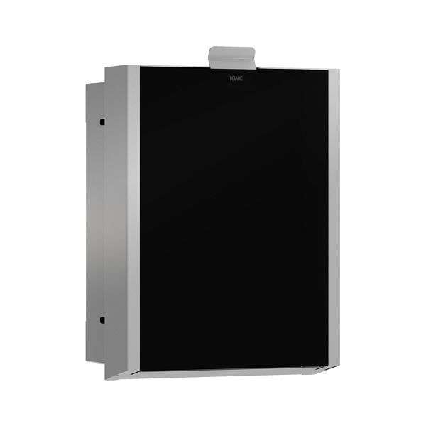 KWC Hygieneabfallbehälter, EXOS, Edelstahl, UP, 284x332x125 mm, Front ESG schwarz, 3,7l, 2030034631