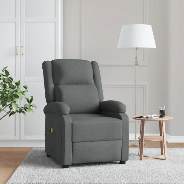 vidaXL Massagesessel Dunkelgrau Stoff, bequem, Zurücklehnen, 340937