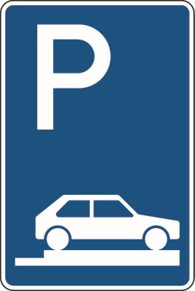 Schilder Klar Verkehrszeichen Parken auf Gehwegen, VZ 315-85, 420x630x2 mm Aluminium 2 mm, reflektierend Typ I, 3150185