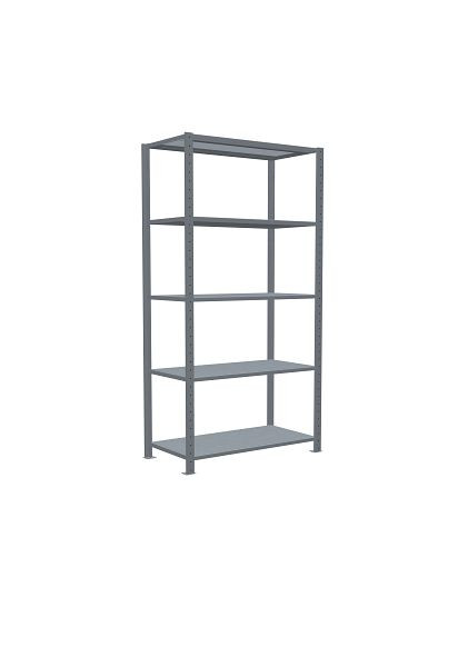 Schulte Grundregal, Steckregal MULTIplus85, 2000 x 1000 x 500 mm, 5 Fachböden, Kreuzstrebe, verzinkt, 13150