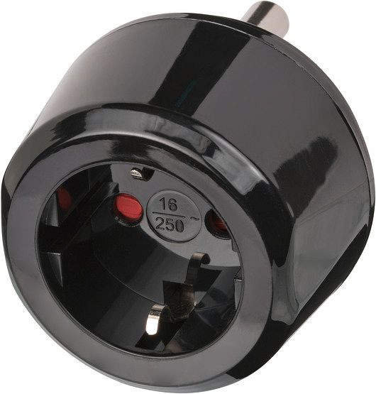Brennenstuhl Reisestecker / Reiseadapter (Reise-Steckdosenadapter für: Südafrika, Indien Steckdosen und Euro Stecker) schwarz, VE: 5 Stück, 1508460