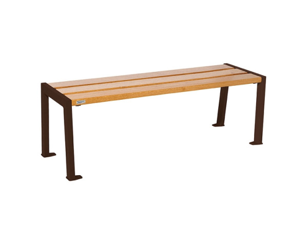 Procity Sitzbank Ohne Rückenlehne Silaos 1200 mm, Holz & Stahl, helle Eiche/RAL 8017, 209631.8017.CHEC