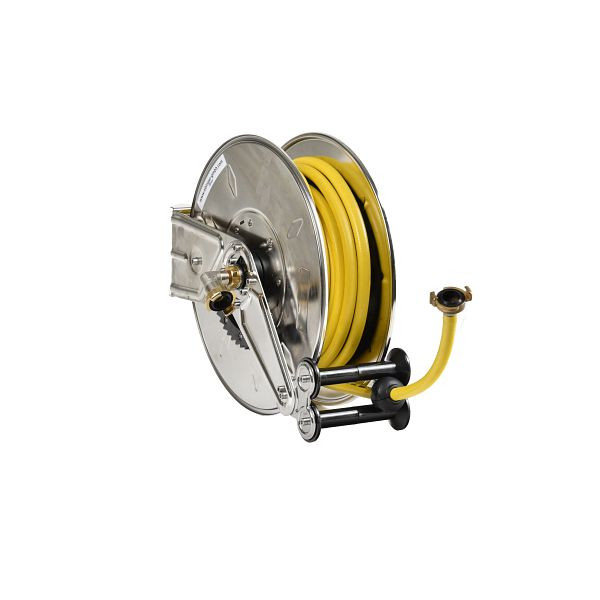 Ebinger Schlauchaufroller OSM 310, Max. 12bar/50°C, 15m - 1/2" ID PVC-Gewebeschlauch, Gehäuse: Edelstahl, 1.314.101
