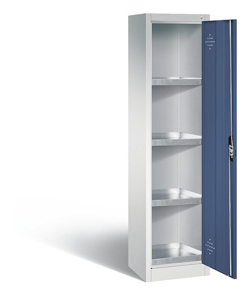C+P Umweltschrank Acurado, H1950xB502xT500mm, Farbe: Lichtgrau / Fernblau, Muldengriff, 8901-315 S10156