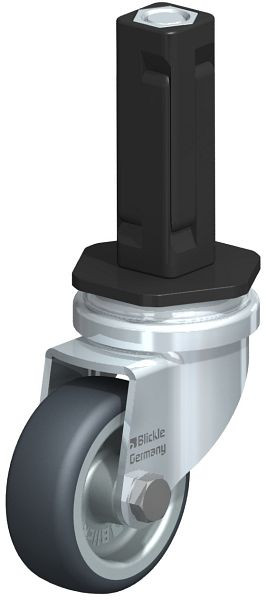 Blickle LRA-TPA 50G-EV02 Apparate-Lenkrolle mit Expander, Thermoplastisches Gummi-Elastomer, Grau, 847774