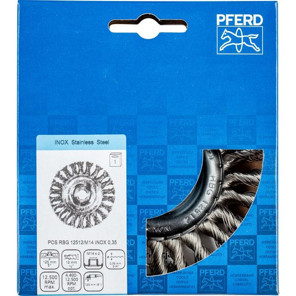Pferd Rundbürste, gezopft POS RBG 12512/M14 INOX 0,35, 43303007