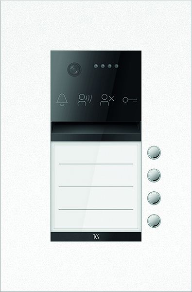 TCS Türkontrollsystem PES PRO Video Außenstation 4T 1 Spalte UP RAL9010 reinweiß, AVU600104-0019
