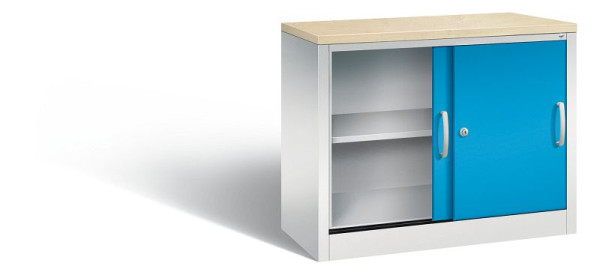C+P Sideboard mit Schiebetüren Acurado, H720xB1000xT400mm, Farbe: Lichtgrau / Lichtblau, Bügelgriff, 2 OH, 5725-00 S10115