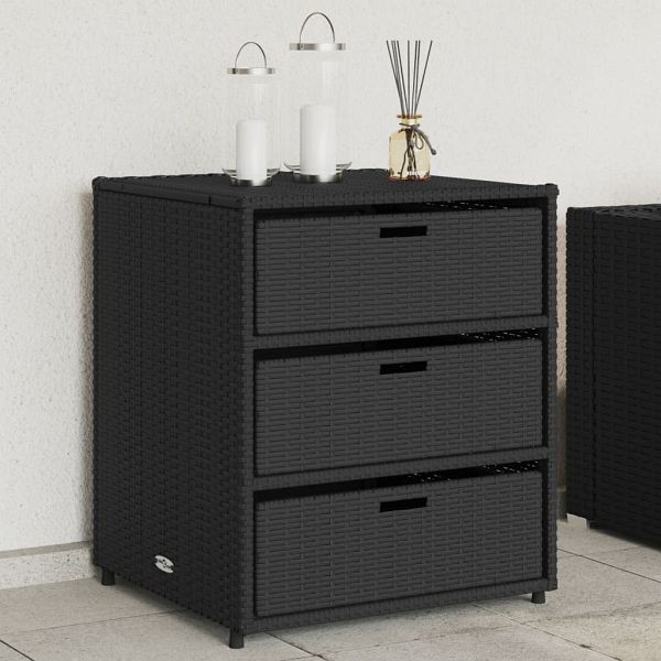 vidaXL Gartenschrank Schwarz 55x59x69 cm Poly Rattan, 365555