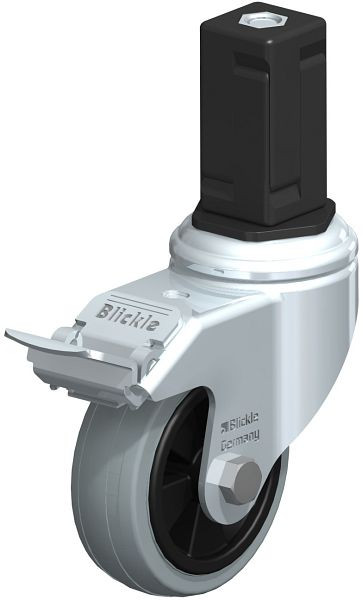 Blickle LKRA-VPA 80G-11-FI-EV15 Apparate-Lenkrolle mit Expander & Feststeller, Vollgummi, Grau, 848078