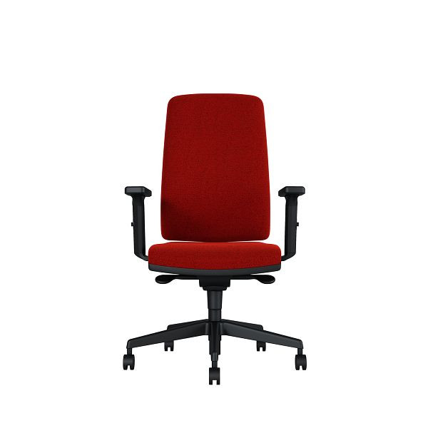 Bisley Bürodrehstuhl Stone, Tiefenverstellbarer Sitz, Mit 3D Armlehnen, Kunststofffußkreuz, TN9404 tomato red, STONETKDTN9404