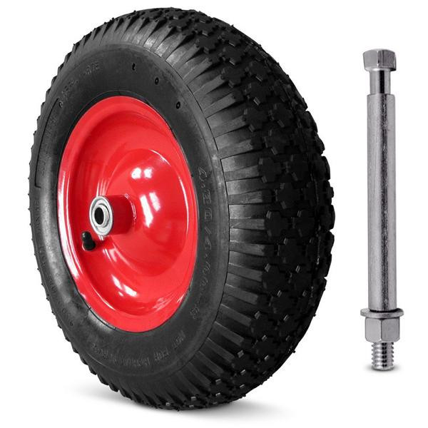 DEUBA Schubkarrenrad luftbereift inklusive Achse Ø 390mm - 95mm Breite - 4 Gewebeeinlagen, 101616