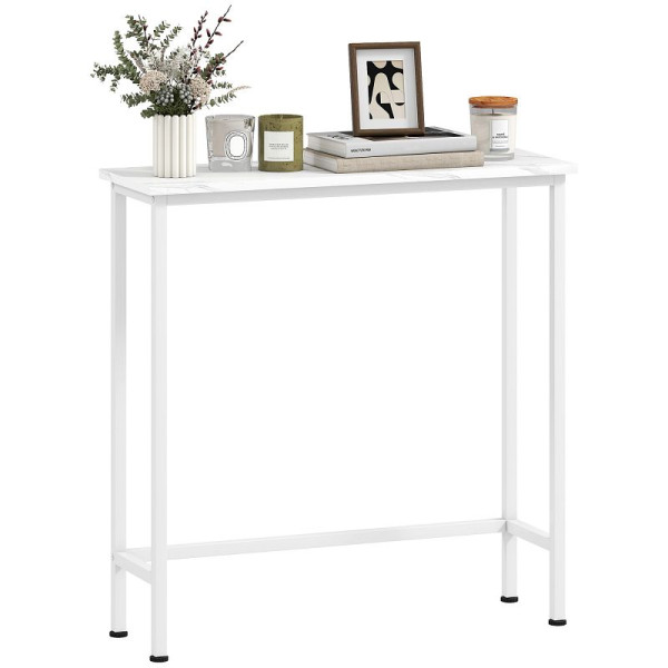 HOMCOM Konsolentisch Flurtisch mit verstellbar Fußpads, Kippschutz 75 x 24 x 76 cm für Kleinen Raum, 837-619V00WT