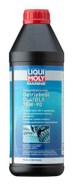 LIQUI MOLY Marine Vollsynthetisches Getriebeöl GL4/GL5 75W-90, Dose Kunststoff, VE: 1 Liter, 25070