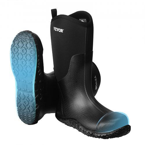 VEVOR Gummistiefel Größe 11 US, Stahlkappe, wasserdicht, rutschfest, leicht & langlebig für Bau & Landwirtschaft, XJXJYGNKMB113G20RV0