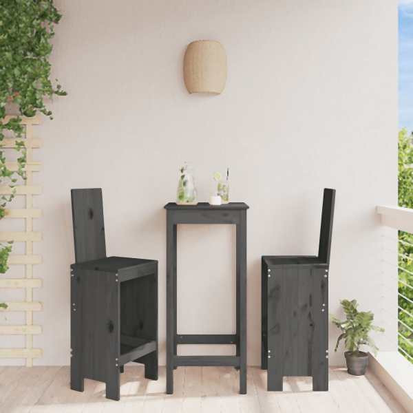 vidaXL Barhocker 2 Stück Grau 40x42x120 cm Massivholz Kiefer, 825354