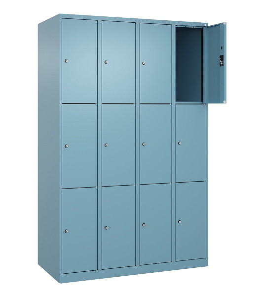 C+P Schließfachschrank Evolo PLUS, 12 Fächer, 1850x1200x500mm, 0010/0010, Abteile 4, Abteilbreite 300 mm, 049000-403 S10021