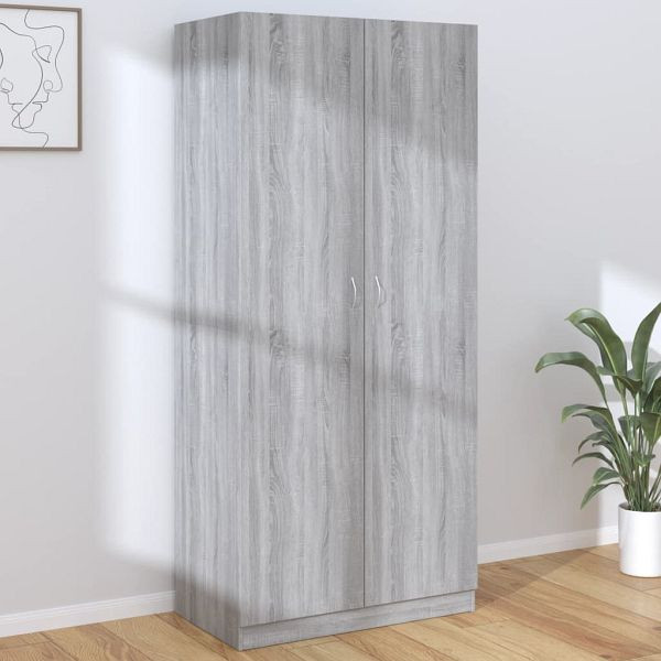 vidaXL Kleiderschrank Grau Sonoma 90x52x200 cm Holzwerkstoff, 815355