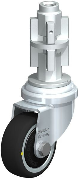 Blickle LRA-PATH 50K-ELS-FK-E04 Apparate-Lenkrolle mit Expander, Thermoplastisches Polyurethan, Grau, 848568