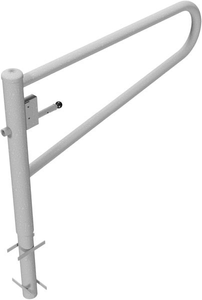 Schake Drehbare Gatterschranke, zum Einbetonieren, feuerverzinkt, Gesamtbreite: 1500 mm, mit Profilzylinderschloss, 413_151Z