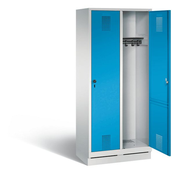C+P Garderobenschrank Evolo, H1800xB810xT500mm, Farbe: Lichtgrau / Lichtblau, 48020-22 S10021