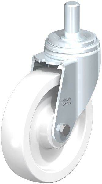 Blickle LHZ-SPO 200G Stahlblech-Lenkrolle, Schwerlast-Ausführung, mit Zapfen, Polyamid, Weiß, 754673