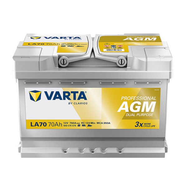 VARTA LA70 Professional AGM Wohnmobil-Batterie 12V 70Ah, 840070076