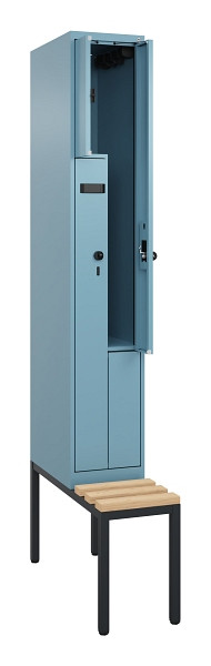 C+P Z-Spind Evolo PLUS, Bank, 2 Fächer, 2120x300x815mm, 0010/0010, Drehriegel, Sitzfläche Buche-Hartholz, Sitzbank, 0490537-102 S10021