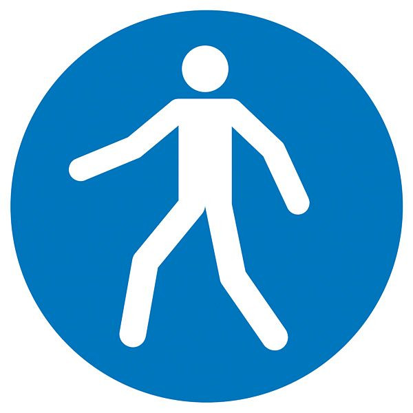 SafetyMarking Gebotsschild, Fußgängerweg benutzen, Ø 31,5 cm, Folie, selbstklebend, 21.A7385