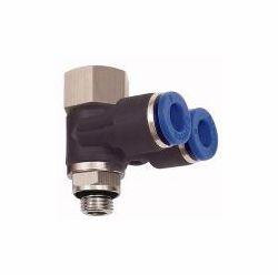 Riegler Y-Winkelsteckverschraubung, drehbar, Innen- und Außengewinde zylindrisch, mit O-Ring (NBR), 109635