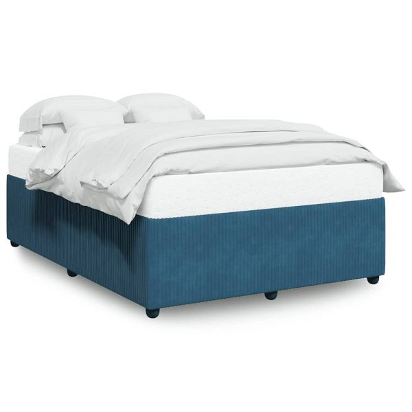 vidaXL Bettgestell Blau 160x200 cm Samt, 3285022, 8721102699047