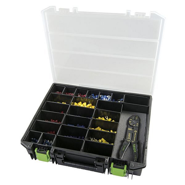 Haupa Sortiment Quetschverbinder im Kasten, Quetschkabelschuhe, 260764