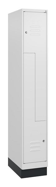 C+P Z-Spind Classic PLUS, Sockel, 2 Abteile, 1800x300x500mm, 9016/9016, Zylinderschlösser, 0800237-102 S10029