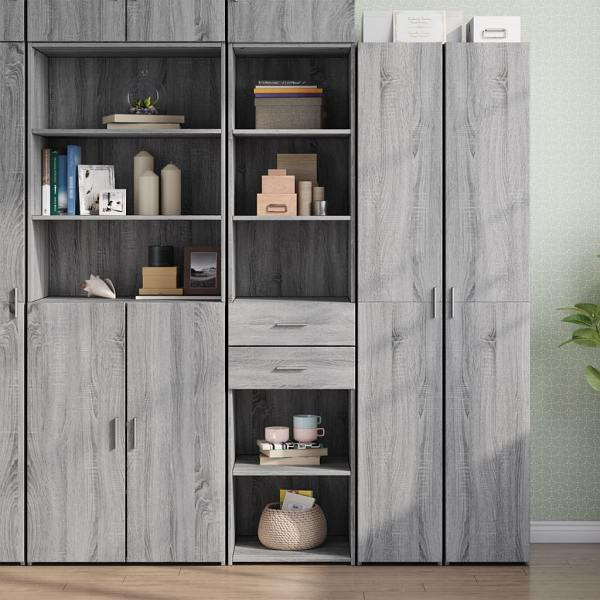 vidaXL Highboard Grau Sonoma 45x42,5x185 cm Holzwerkstoff, 3281453