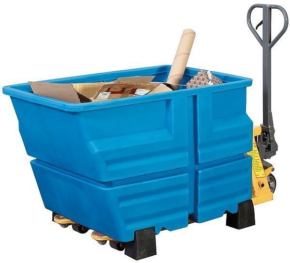 asecos Mehrzweckbehälter mit Füßen Blau Volumen 800 L, 1030x1340x845mm, 32041