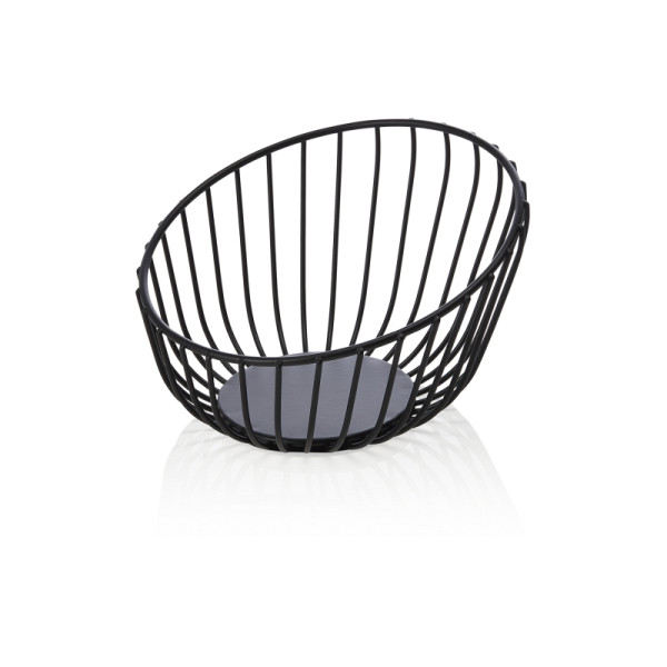WAS Buffetkorb, Ø 16 cm, Höhe 9,5 cm, schwarz pulverbeschichtet, Metall, 1437016