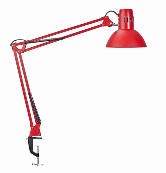 MAUL Tischleuchte MAULstudy, mit Klemme, ohne Leuchtmittel E27, rot, 8230525