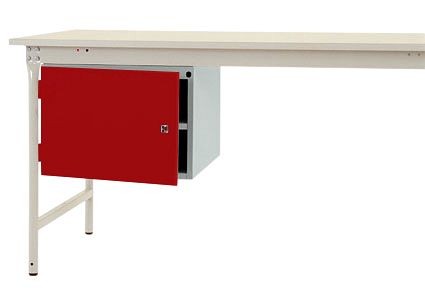 Manuflex Gehäuse-Unterbau stationär, Nutzhöhe 300 mm mit 1 Tür und Einlegeboden, für Tischtiefe 800 mm, Rubinrot, ZB4704.3003