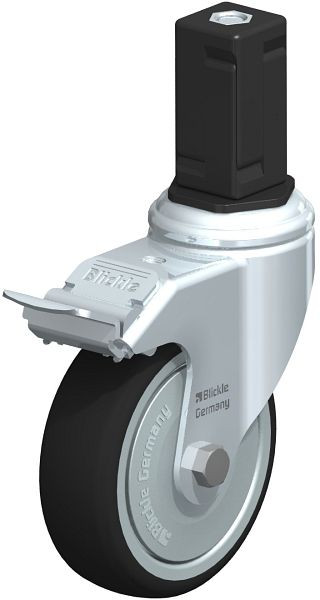 Blickle LKRA-PATH 101K-11-FI-FK-EV15 Apparate-Lenkrolle mit Expander & Feststeller, Thermoplastisches Polyurethan, Grau, 848813