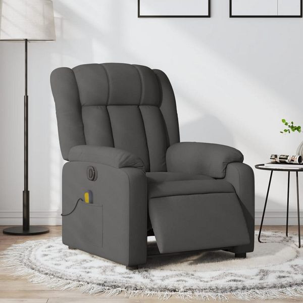 vidaXL Massagesessel Elektrisch Dunkelgrau Stoff, 3205305
