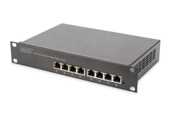 DIGITUS 8-Port Gigabit Switch, 10 Zoll, Unmanaged, DN-80114