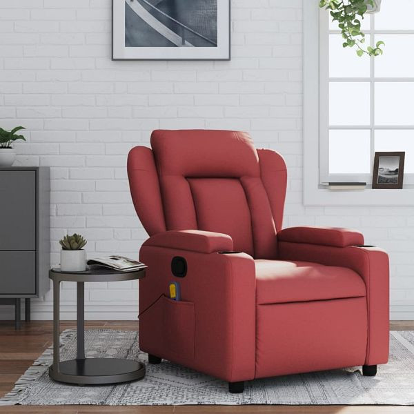 vidaXL Massagesessel Weinrot Kunstleder, 372438, 8721012200845